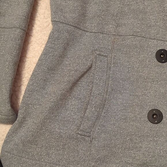 HURLEY X grey double breast BUTTON UP high collar JACKET SIZE L - Picture 6 of 7